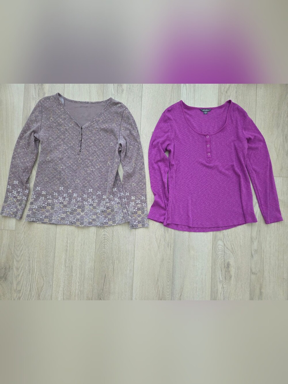 Bundle Of Two Eddie Bauer Women's Long Sleeve Shirts Tops Size Large